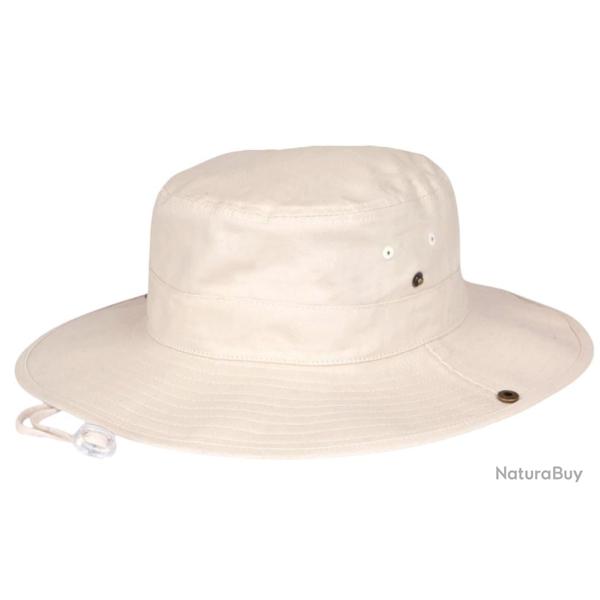 Grand Bob Safari Beige Large Homme Femme - Chapeau Bob Ficelle en Coton Taille unique Beige