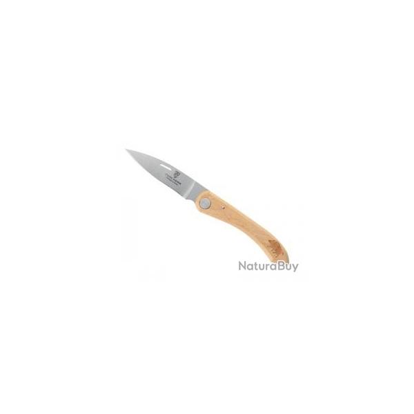 Couteau Claude Dozorme CAPUCIN lame acier X50CrMoV15 manche buis grav� sanglier