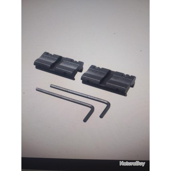 Rail de conversion Weaver/picatinny de 11mm a 20mm ROG hunting