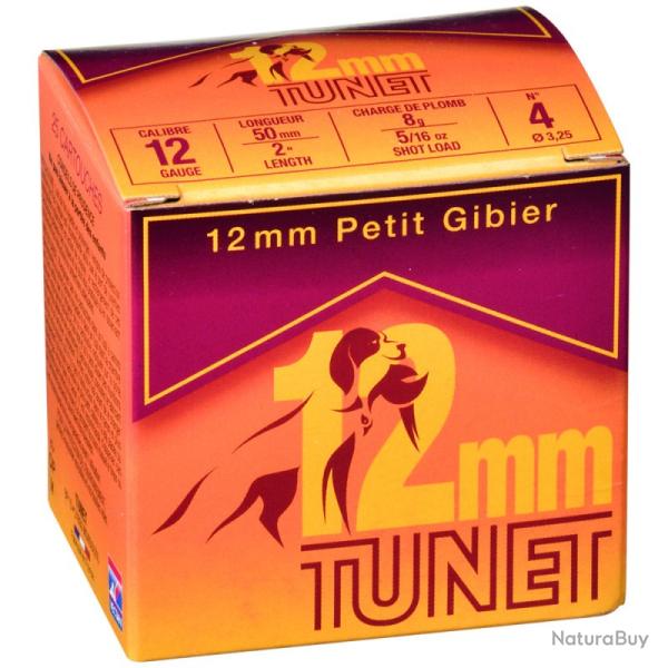 Cartouches Tunet Petit Gibier 8g BJ - Cal. 12mm x2 boites