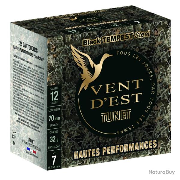 Cartouches Tunet Vent D'Est Black Tempest HP 32g BJ Acier - Cal.12 x2 boites