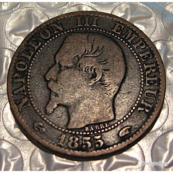 5 centimes Napoleon III 1855 A ttb (empire fran�ais)