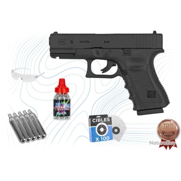 Pack Bronze Pistolet Glock 19 cal BB 4.5 mm Umarex