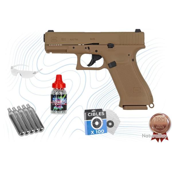 Pack Bronze Pistolet Glock 19 X cal BB 4.5 mm Umarex