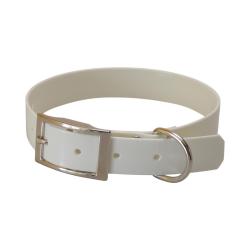 Collier grav&eacute; TPU 25 mm Jokidog blanc 50 cm