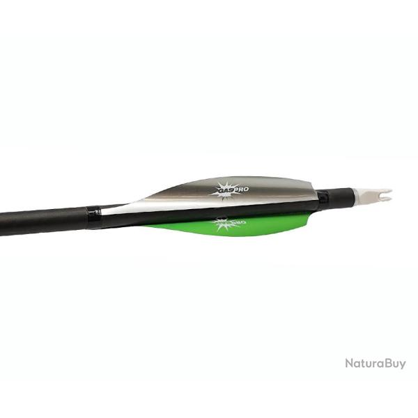 GASPRO - Plumes INDOOR�Shield 4" DROITIER (RH) ARGENT-VERT