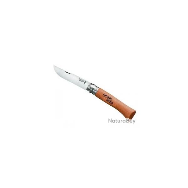 Boite de 6 couteaux OPINEL n�10 VRN, lame acier carbone, manche 13 cm h�tre, virole tournante.