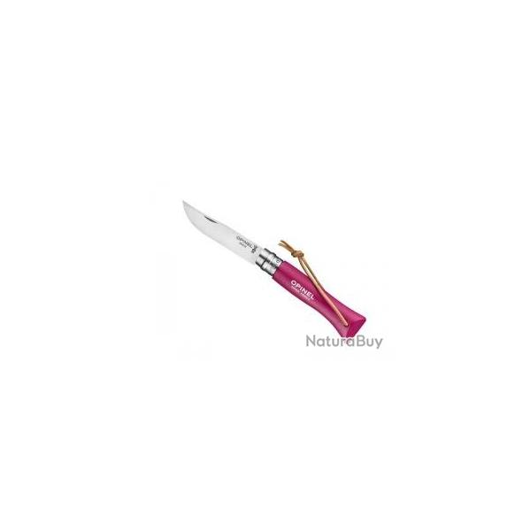 Couteau OPINEL COLORAMA n� 6 VRI, lame inox, manche 9,3 cm charme lasur� framboise
