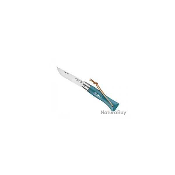 Couteau OPINEL COLORAMA n� 6 VRI, lame inox, manche 9,3 cm charme lasur� turquoise