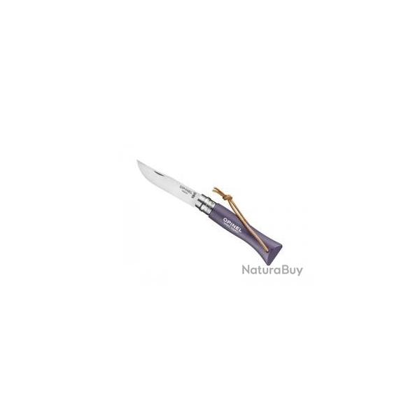 Couteau OPINEL COLORAMA n� 6 VRI, lame inox, manche 9,3 cm charme lasur� violet gris