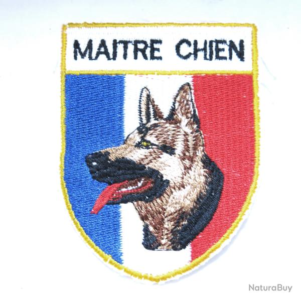 Ecusson tissu Maitre chien dimensions 6.5 x 9 cm ref bo 158