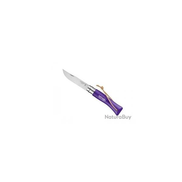 Couteau OPINEL COLORAMA n� 7 VRI, lame inox, manche 10 cm charme lasur� violet