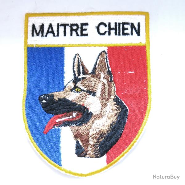 Ecusson tissu Maitre chien dimensions 12 x 9 cm R�f bo 158