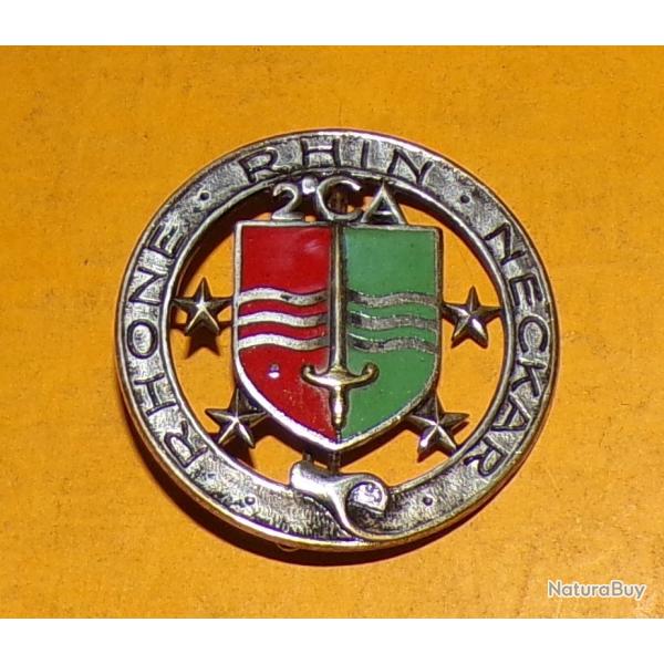 2� Corps d'Arm�e, RHONE RHIN NECKAR, �mail rouge et vert, rondache marqu�e RHIN RHONE NECKAR �cu rou