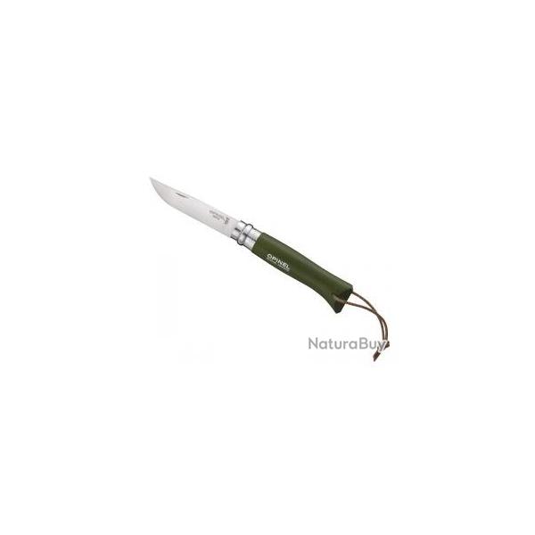 Couteau OPINEL COLORAMA n� 8 VRI, lame inox, manche 11 cm charme lasur� kaki
