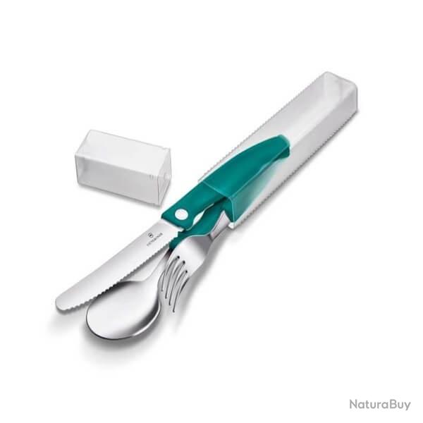6.7194.3FC1 Set 3 couverts pliants Victorinox Swissclassic vert