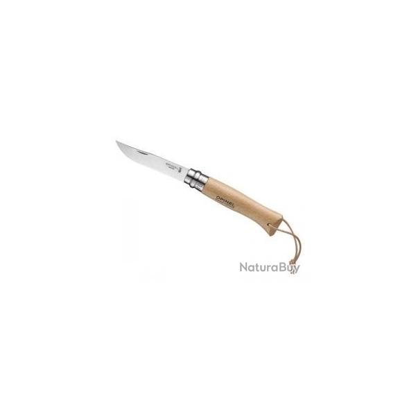 Couteau OPINEL ORIGINES n� 8 VRI, lame inox, manche 11 cm h�tre
