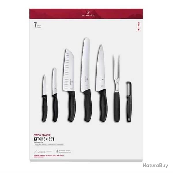 6.7133.71G Set de cuisine 7 pi�ces Victorinox SwissClassic noir