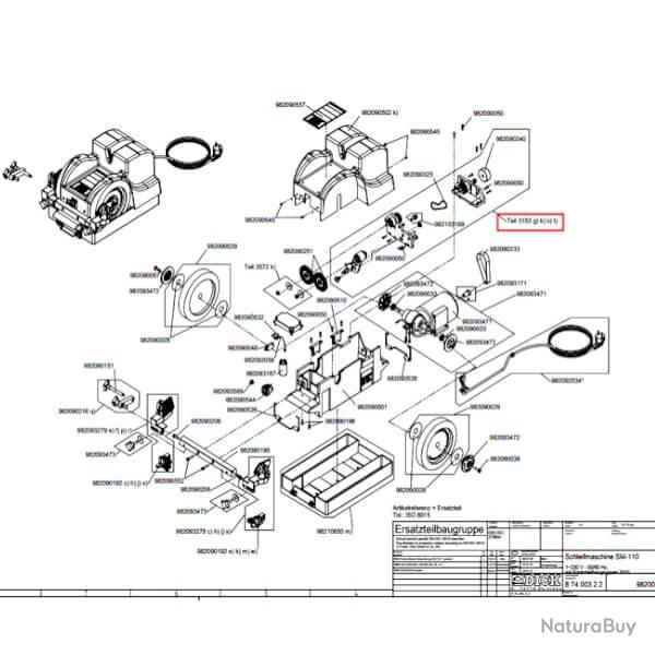 9 8210 3153 Unit� compl�te de repassage pour SM110