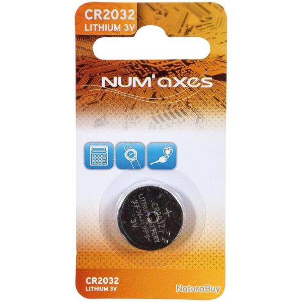 BLISTE DE 1 PILE NUM'AXES MOD. CR2032 3V 210 MAH