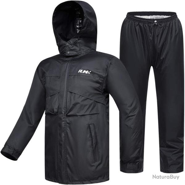 Combinaison Pluie Imperm�able Moto Homme, 6 Poches, Ensemble de 2 Pi�ces