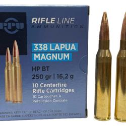 MUNITIONS PARTIZAN CALIBRE 338 LAPUA MAG HP BT 250gr - 16.2g x10