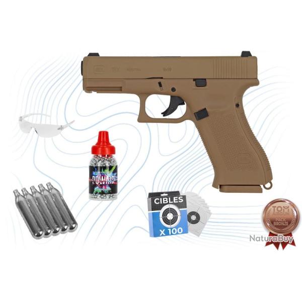 Pack Bronze Pistolet Glock 19 X cal BB 4.5 mm � culasse fixe Umarex