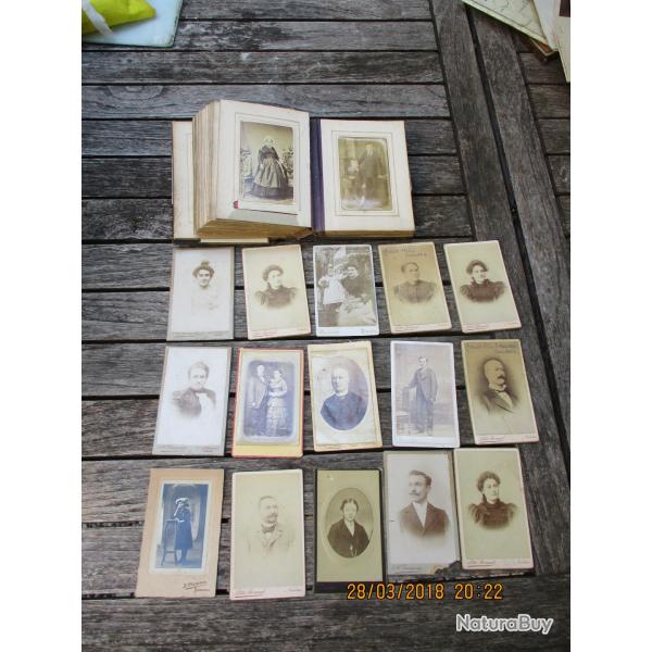 lot de photos anciennes cartonnees et un album