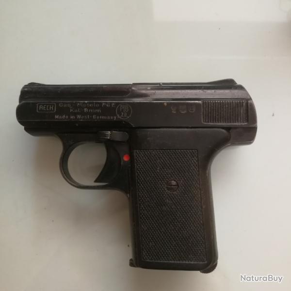 pistolet alarme starter RECK gaz pistol P6E cal calibre 8mm made in West Germany PTB 78 test