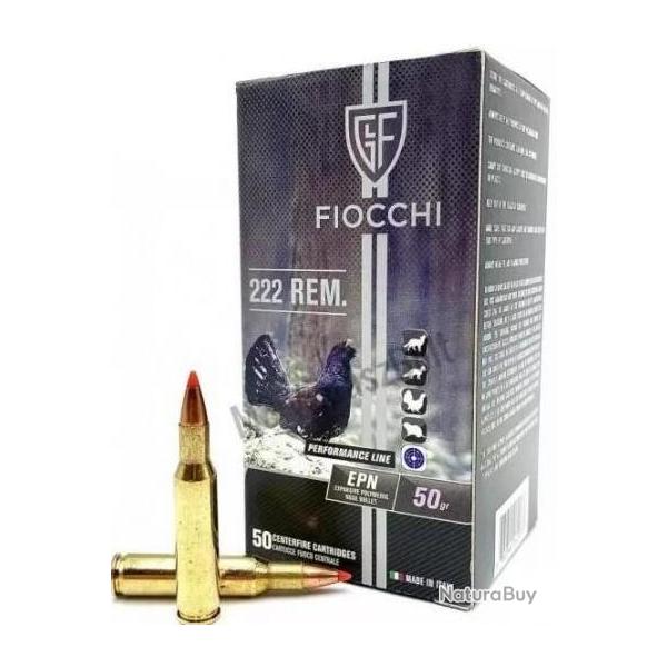 Cartouches FIOCCHI cal.222 Rem EPN 50gr - Bote de 50