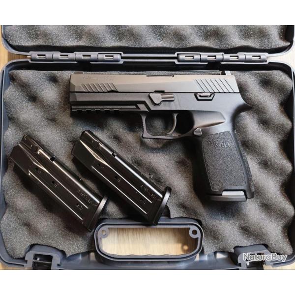 Pistolet semi-automatique SIG SAUER mod. P320 Full Size noir - 9x19 - Mallette, 3 chargeurs (Occasio