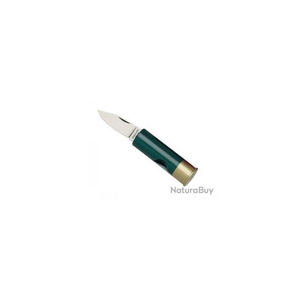 Couteau cartouche, lame inox, manche 6,5 cm vert.