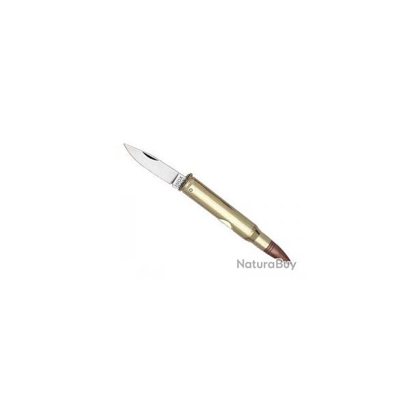 Couteau cartouche 30-06, lame inox, manche 8 cm.