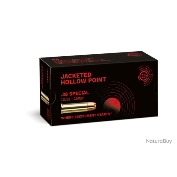Munition Geco JHP 10.2g 158gr - Cal. 38 sp�cial x5 boites