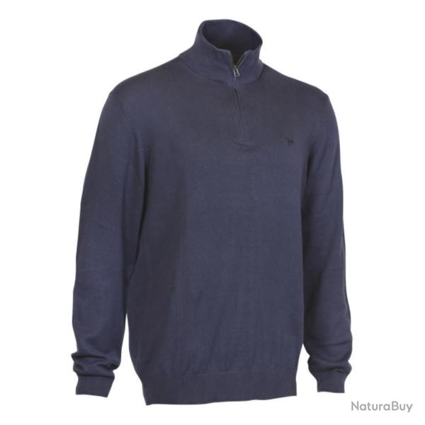 PULL VERNEY CARRON  WEEKEND COL ZIPPE BLEU HOMME TAILLE XL