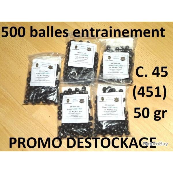 500 balles rondes entrainement calibre 45 (451) PEDERSOLI 15.00 Euros !! poudre noire (SI394)