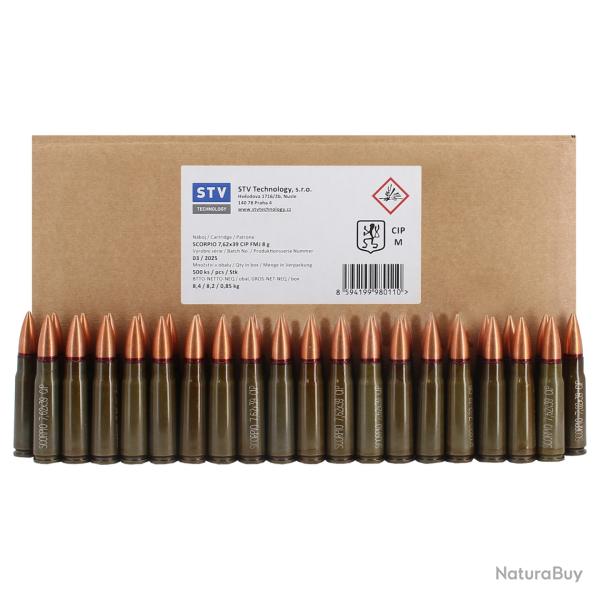 OFFRE SPECIALE - cartouches stv - cal. 7.62x39 fmj - lot de 500