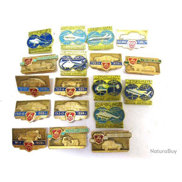 Lot de 18 insignes mtal Russe ref 60 Box 232