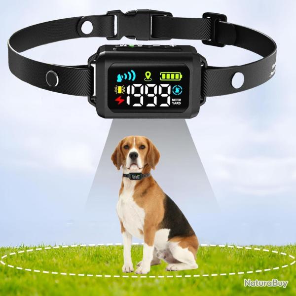 Cl�ture �lectrique sans Fil GPS pour Chien, cl�ture Intelligente de 4e g�n�ration, port�e de 33 � 19