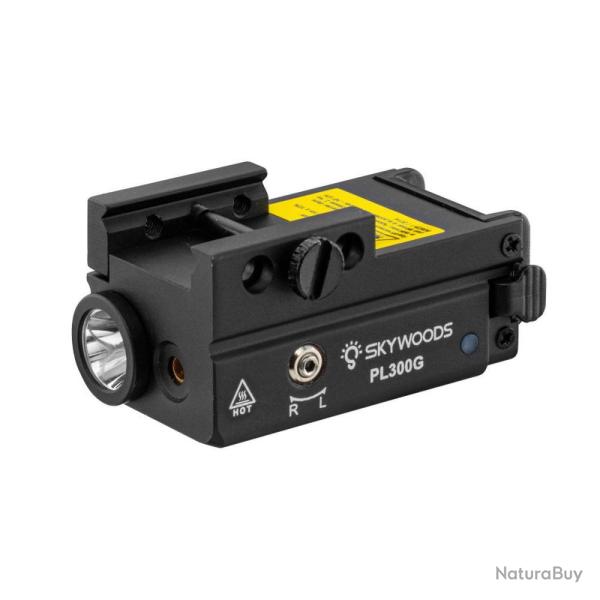 Lampe Tactique Skywoods avec Viseur Laser Vert - Compacte Puissante - Pour Pr�cision et Visibilit� L