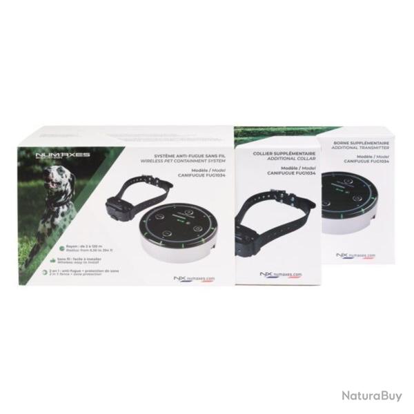 Canifugue Num Axes FUG1034 - Systme Anti-Fugue Sans Fil - Borne et Collier - Scurit et Tranquilli