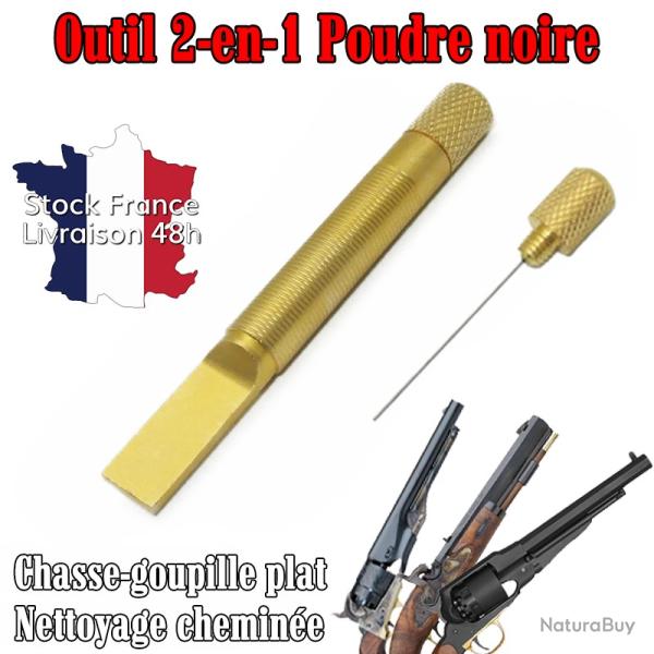 Outil poudre noire 2-en-1 - Nettoyage chemin�e et chasse goupille queue d'aronde - Stock France