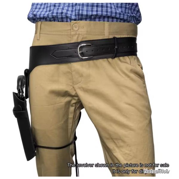 tui ceinturon revolver Classic  canon unique pour revolver courts et long (brun fonc) (4)