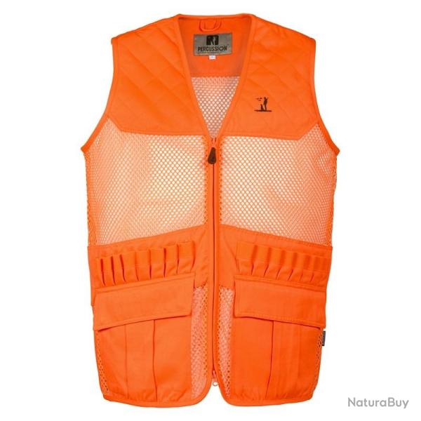 Gilet De Chasse Filet Savane Orange PERCUSSION