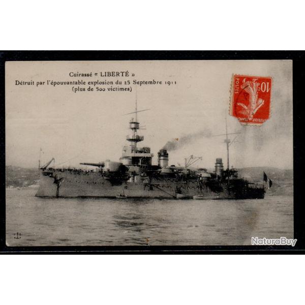 CPA -MARINE MILITAIRE - Cuirasse " LIBERT� " D�truit par �pouvantable explosion du 25 Sept - N�3865