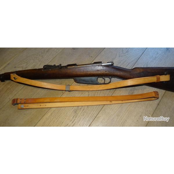 Bretelle italienne en cuir fauve pour Carcano 91, Mousqueton 91/24 et PM Beretta 38 - Surplus neuf