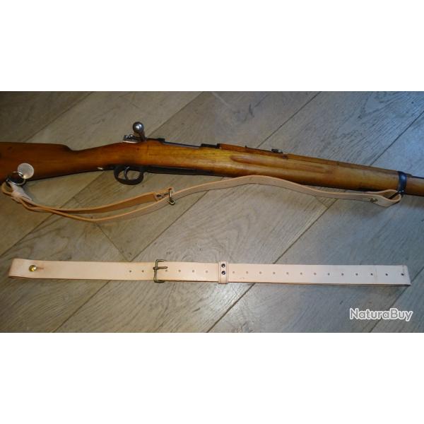 Bretelle en cuir fauve pour Mauser carl Gustav M96 su�dois - Surplus authentique