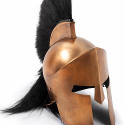 Casque Spartiate Grec Dor&eacute; avec Cr&ecirc;te