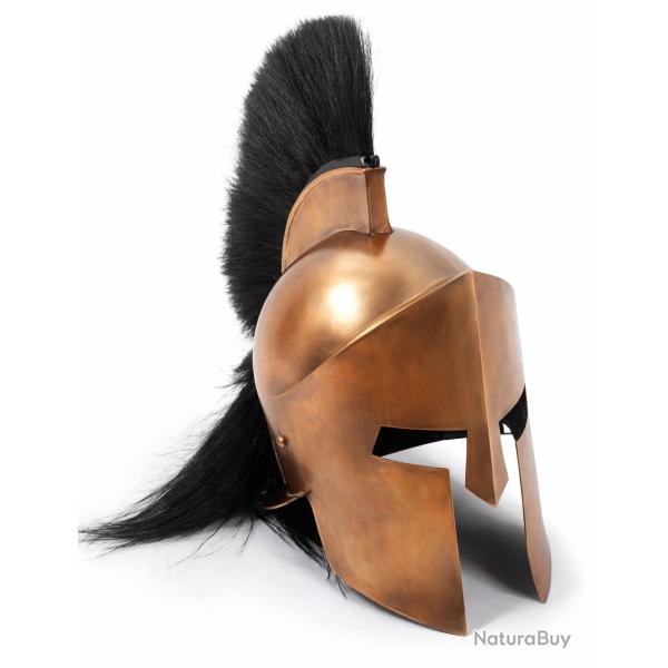 Casque Spartiate Grec Dor� avec Cr�te