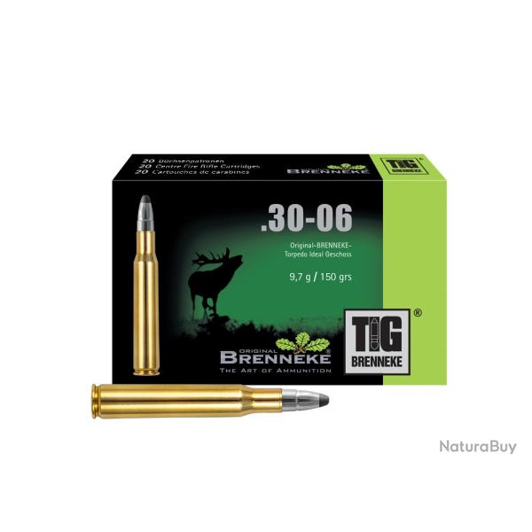 Cartouches BRENNEKE TIG Calibre 30.06 150 Gr/ 9,7 G (Boite de 20)
